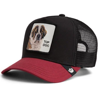 Gorra trucker negra y roja perro Crush Top Dog The Farm de Goorin Bros.