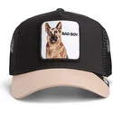 casquette-trucker-noire-et-beige-chien-berger-allemand-the-bad-boy-the-farm-goorin-bros