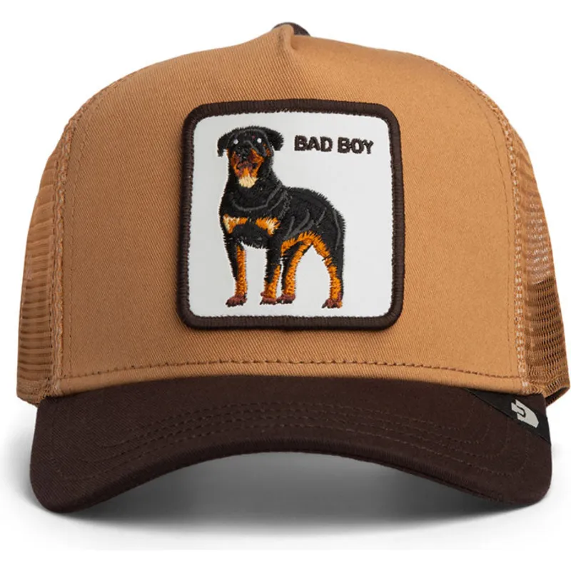 czapka-trucker-brazowa-dla-chlopca-pies-rottweiler-bad-boy-mini-the-farm-od-goorin-bros