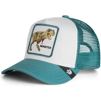 Gorra trucker verde para niño T-Rex dinosaurio Sea Monster The Farm de Goorin Bros.