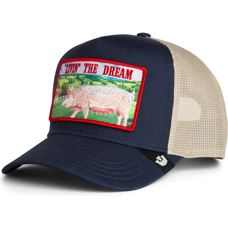 czapka-trucker-granatowa-swinia-livin-the-dream-greener-grass-the-farm-goorin-bros