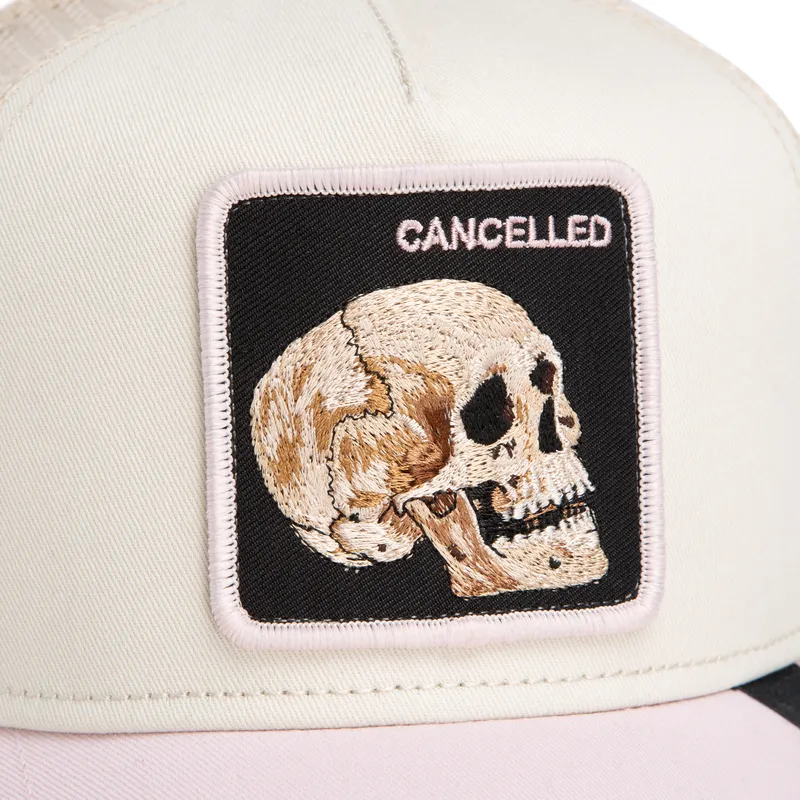 truckerkeps-beige-och-rosa-dodskalle-the-cancelled-skull-whisper-the-farm-fran-goorin-bros
