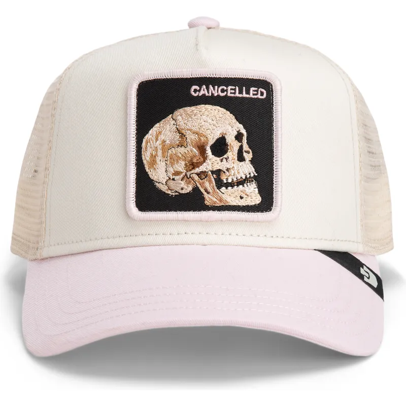 trucker-cap-beige-und-rosa-totenkopf-the-cancelled-skull-whisper-the-farm-von-goorin-bros