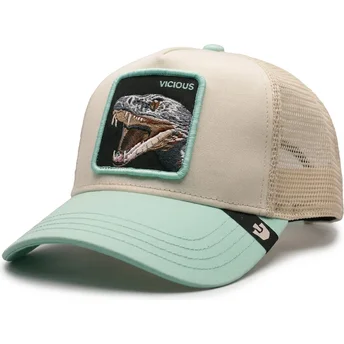 Goorin Bros. Snake Gummy Vicious The Farm Beige and Green Trucker Hat
