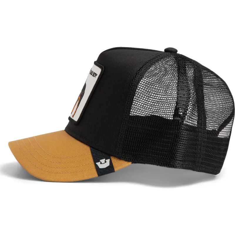 gorra-trucker-negra-y-marron-perro-rottweiler-bad-boy-the-farm-de-goorin-bros