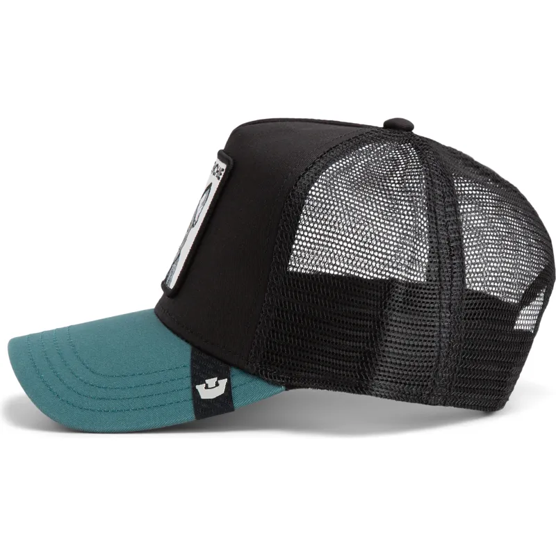 czapka-trucker-czarna-i-zielona-pies-buldog-francuski-frenchie-the-farm-od-goorin-bros