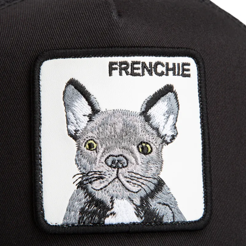 trucker-cap-schwarz-und-grun-hund-franzosische-bulldogge-frenchie-the-farm-von-goorin-bros