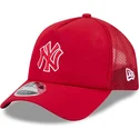 rote-trucker-kappe-mit-rotem-logo-9forty-apex-batting-practice-der-new-york-yankees-mlb-von-new-era
