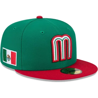 Grüne flache angepasste 59FIFTY Kappe Mexico 2026 World Baseball Classic von New Era