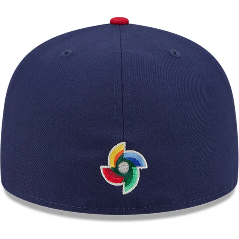 marineblaue-und-rote-anliegende-flat-cap-59fifty-usa-2026-world-baseball-classic-von-new-era