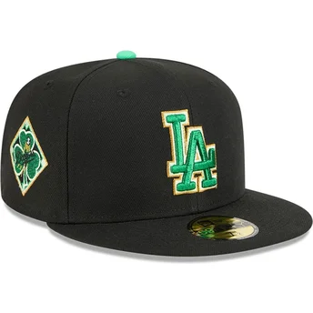 Schwarze anliegende 59FIFTY Flatcap Saint Patrick's Day der Los Angeles Dodgers MLB von New Era