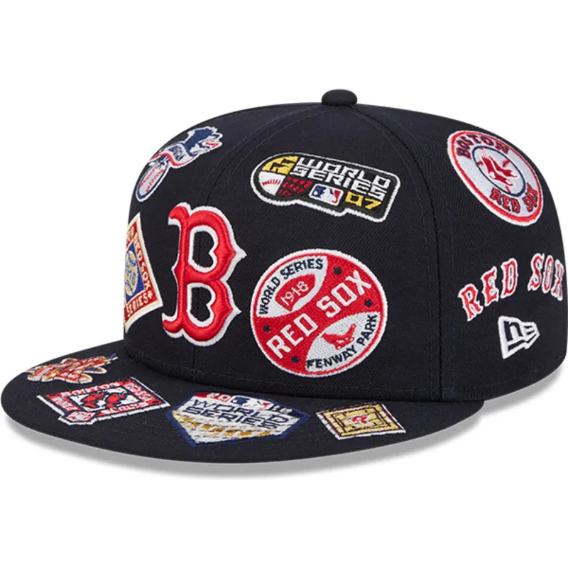 marineblaue-anliegende-59fifty-all-over-flat-cap-der-boston-red-sox-mlb-von-new-era