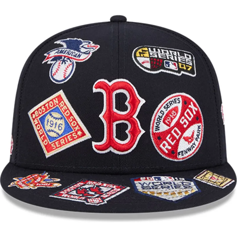 marineblaue-anliegende-59fifty-all-over-flat-cap-der-boston-red-sox-mlb-von-new-era