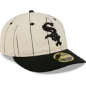 casquette-plate-beige-ajustee-59fifty-retro-crown-linen-chicago-white-sox-mlb-new-era