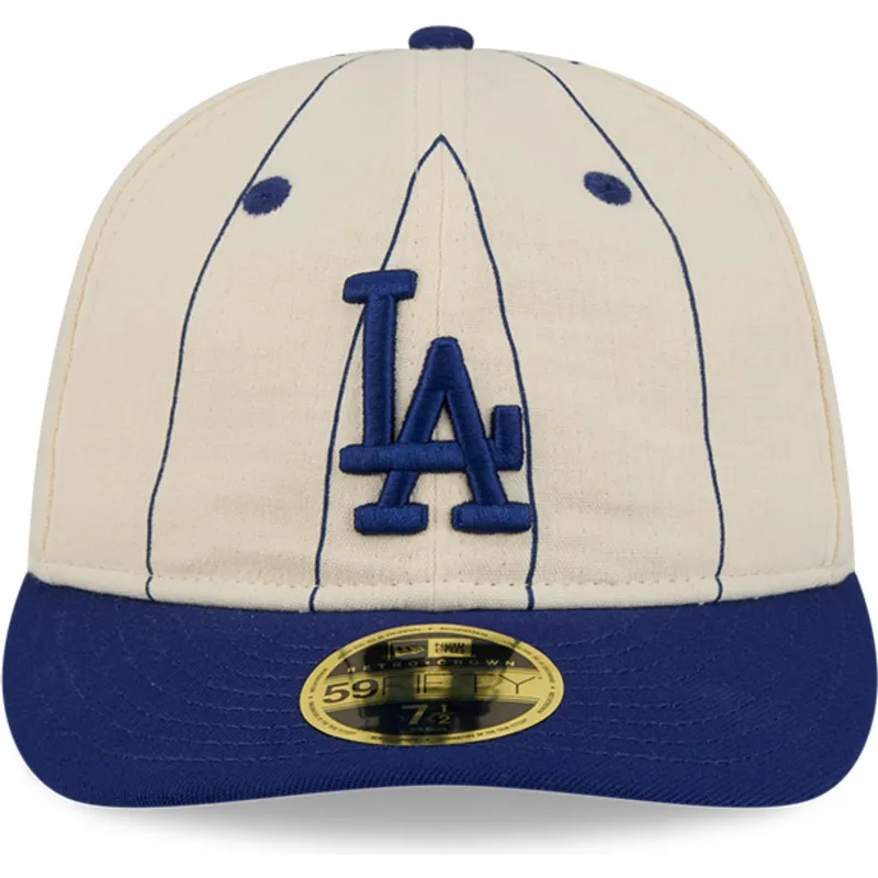 bezowa-dopasowana-czapka-z-zakrzywionym-daszkiem-59fifty-retro-crown-linen-los-angeles-dodgers-mlb-new-era