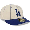 bezowa-dopasowana-czapka-z-zakrzywionym-daszkiem-59fifty-retro-crown-linen-los-angeles-dodgers-mlb-new-era