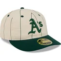 bezowa-dopasowana-czapka-z-zakrzywionym-daszkiem-59fifty-retro-crown-linen-oakland-athletics-mlb-new-era