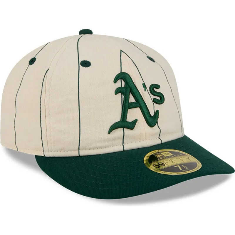 casquette-courbee-beige-ajustee-59fifty-retro-crown-linen-oakland-athletics-mlb-new-era