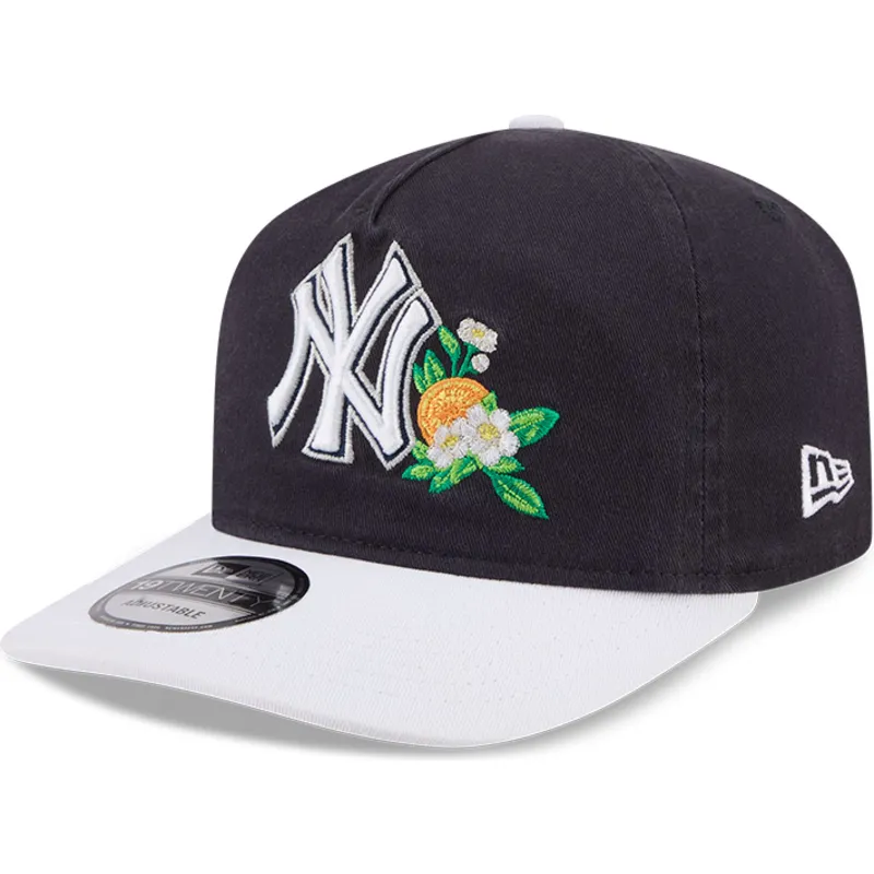 marineblaue-gebogene-snapback-kappe-19twenty-spring-training-der-new-york-yankees-mlb-von-new-era