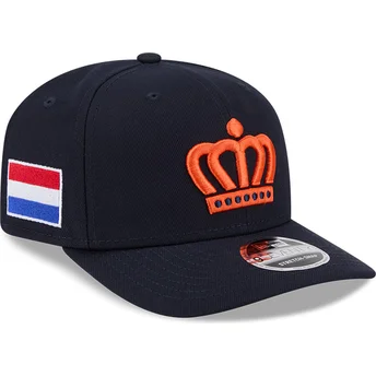 Casquette courbée bleue marine snapback 9SEVENTY Stretch Snap The Netherlands 2026 World Baseball Classic New Era