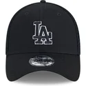 schwarze-enganliegende-trucker-kappe-mit-schwarzem-logo-39thirty-evergreen-neo-der-los-angeles-dodgers-mlb-von-new-era