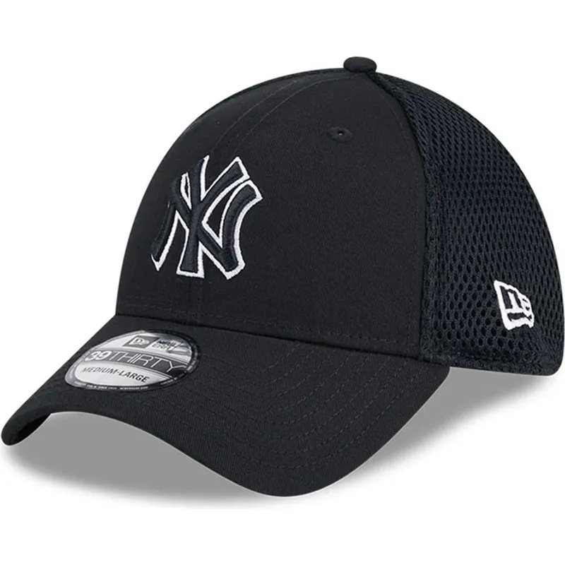 gorra-trucker-negra-ajustada-con-logo-negro-39thirty-evergreen-neo-de-new-york-yankees-mlb-de-new-era
