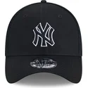 schwarze-angepasste-trucker-kappe-mit-schwarzem-logo-39thirty-evergreen-neo-der-new-york-yankees-mlb-von-new-era