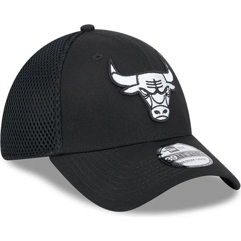 casquette-trucker-noire-ajustee-39thirty-evergreen-neo-chicago-bulls-nba-new-era