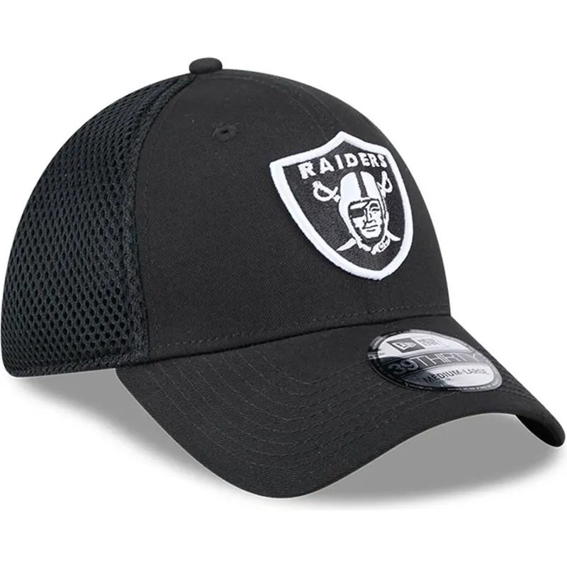 czapka-trucker-czarna-dopasowana-39thirty-evergreen-neo-las-vegas-raiders-nfl-new-era