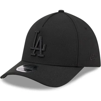 New Era Curved Brim Black Logo 39THIRTY M-Crown A Frame Los Angeles Dodgers MLB Black Fitted Cap