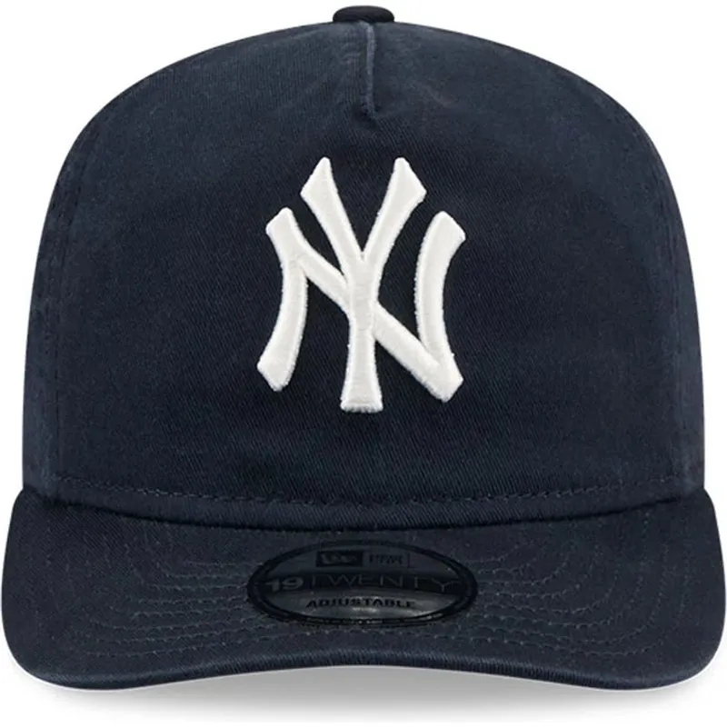 marineblaue-gebogene-snapback-kappe-19twenty-champion-der-new-york-yankees-mlb-von-new-era