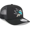 casquette-trucker-noire-9seventy-stretch-snap-evergreen-san-jose-sharks-nhl-new-era