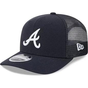New Era 9SEVENTY Stretch Snap Evergreen Atlanta Braves MLB Navy Blue Trucker Hat