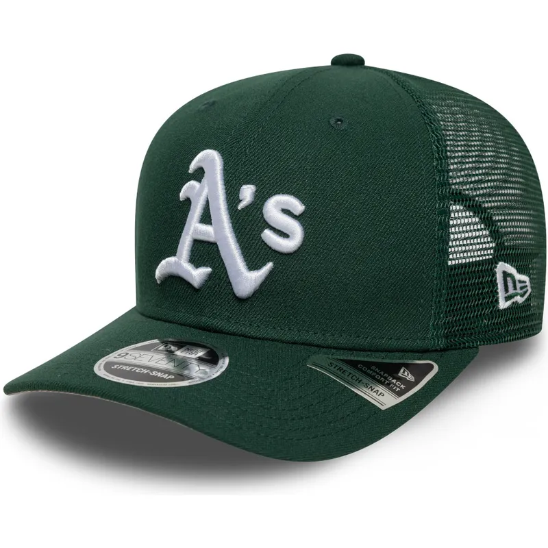 grune-trucker-kappe-9seventy-stretch-snap-evergreen-der-oakland-athletics-mlb-von-new-era