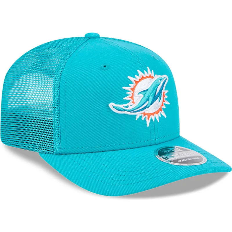 blaue-trucker-kappe-9seventy-stretch-snap-evergreen-der-miami-dolphins-nfl-von-new-era