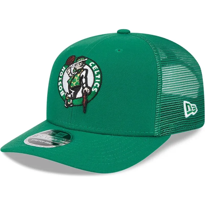 casquette-trucker-verte-9seventy-stretch-snap-evergreen-boston-celtics-nba-new-era