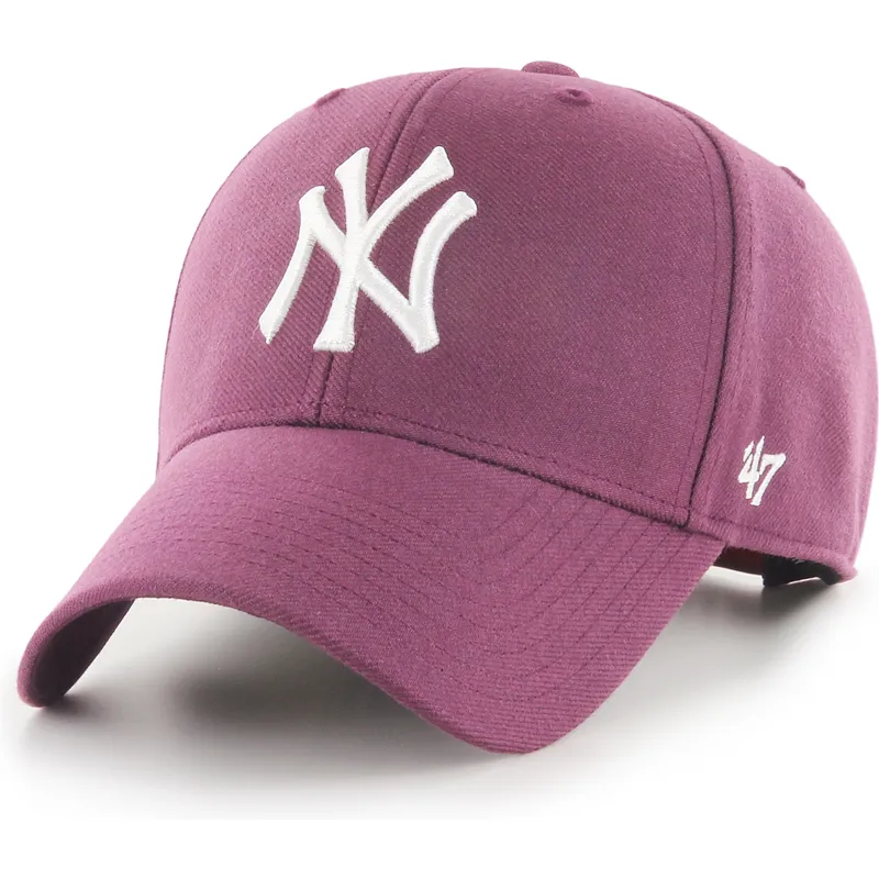 47-brand-curved-brim-mvp-new-york-yankees-mlb-maroon-snapback-cap