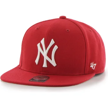 Röd platt snapback-keps Captain No Shot New York Yankees MLB av 47 Brand