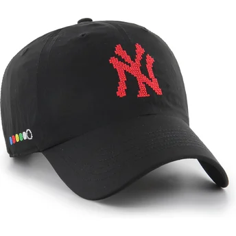 47 Brand Curved Brim Clean Up Eight Bit Hero New York Yankees MLB Black Adjustable Cap