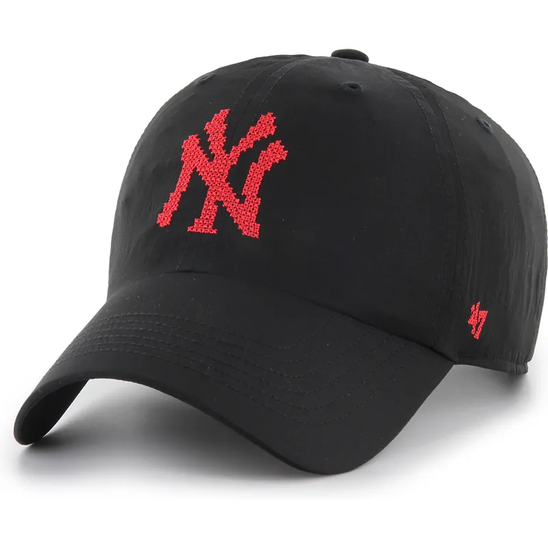 svart-justerbar-kurvad-keps-clean-up-eight-bit-hero-fran-new-york-yankees-mlb-av-47-brand