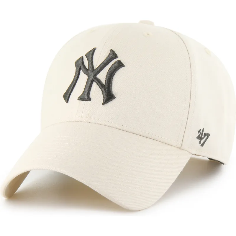 casquette-courbee-beige-snapback-mvp-new-york-yankees-mlb-47-brand