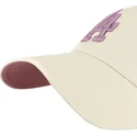 beige-verstellbare-curved-cap-mit-violettem-logo-clean-up-ballpark-der-los-angeles-dodgers-mlb-von-47-brand