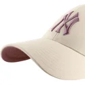 casquette-courbee-beige-snapback-avec-logo-violet-mvp-ballpark-new-york-yankees-mlb-47-brand