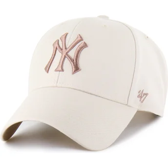 Beżowa czapka z daszkiem snapback z brązowym logo MVP Ballpark New York Yankees MLB od 47 Brand