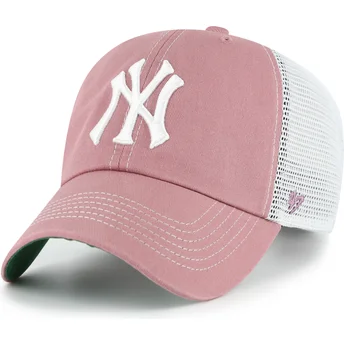 Trucker-keps rosa Clean Up Trawler New York Yankees MLB från 47 Brand