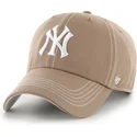 gorra-curva-marron-ajustable-clean-up-contrast-stitch-de-new-york-yankees-mlb-de-47-brand