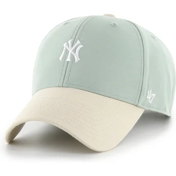 Grön justerbar kurvad keps MVP Base Runner Two Tone Legend från New York Yankees MLB av 47 Brand
