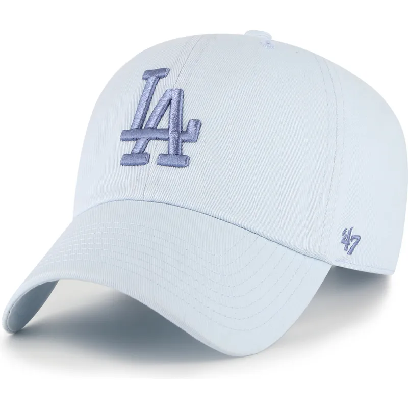 gorra-curva-azul-ajustable-con-logo-azul-clean-up-no-loop-label-de-los-angeles-dodgers-mlb-de-47-brand