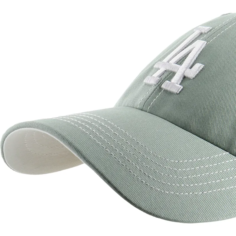 casquette-courbee-verte-ajustable-clean-up-contrast-stitch-los-angeles-dodgers-mlb-47-brand