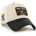casquette-courbee-beige-et-noire-ajustable-clean-up-keepsake-new-york-yankees-mlb-47-brand